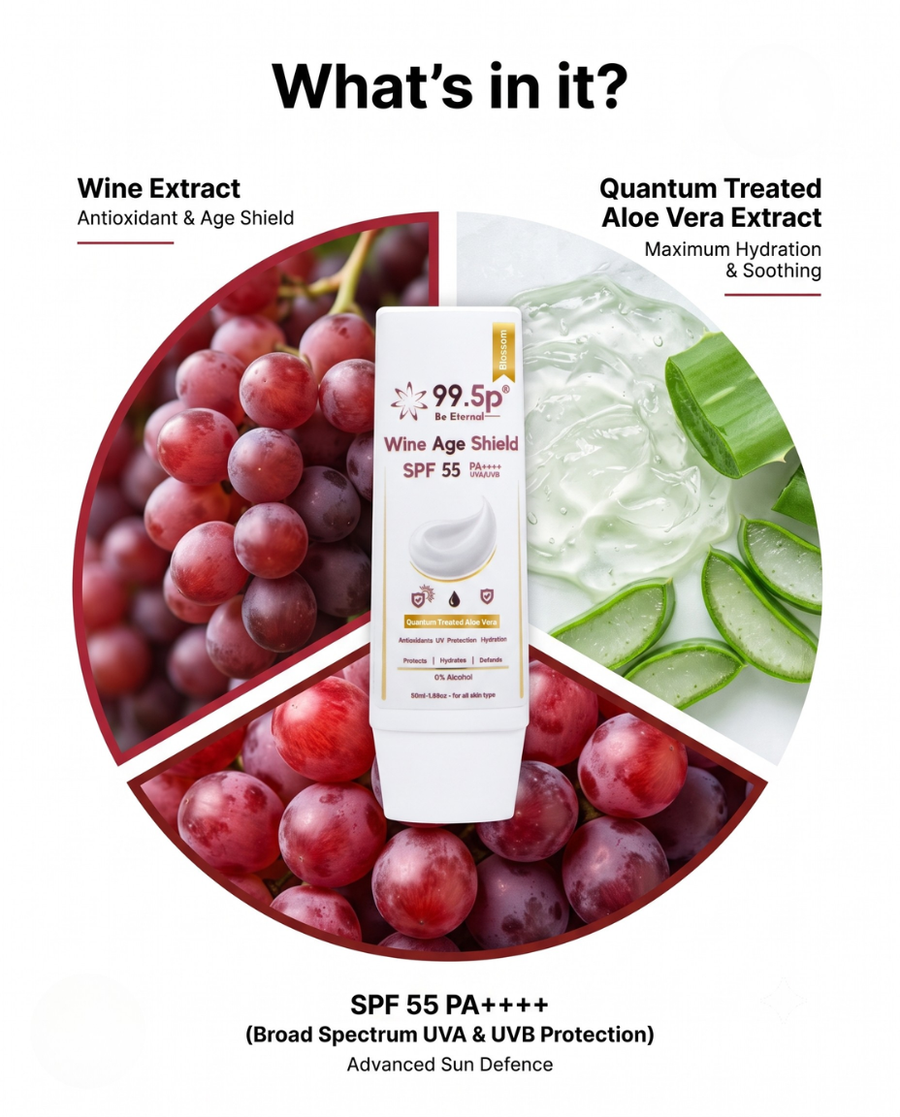 SPF 55 PA++++ broad-spectrum sunscreen with Wine Extract for all skin types