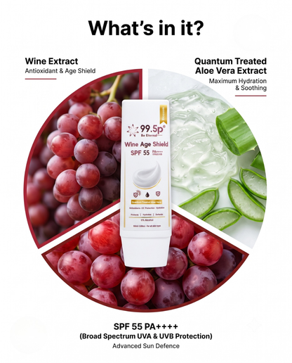 SPF 55 PA++++ broad-spectrum sunscreen with Wine Extract for all skin types